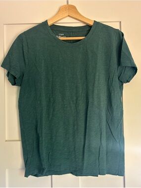 J. Crew Short-Sleeve Crewneck T-Shirt in Teal Green